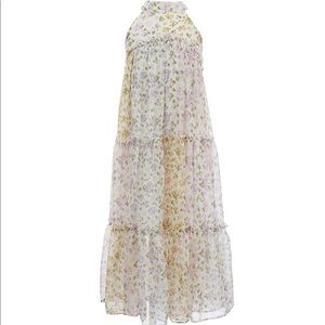 Floral print Chiffon Tiered Midi dress